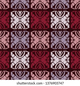 Ethnic boho seamless pattern. Embroidery on fabric. Patchwork texture. Weaving. Traditional ornament. Tribal pattern. Folk motif. Can be used for wallpaper, textile, invitation card, wrapping, web.