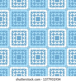 Ethnic boho seamless pattern. Embroidery on fabric. Patchwork texture. Weaving. Traditional ornament. Tribal pattern. Folk motif. Can be used for wallpaper, textile, invitation card, wrapping, web.