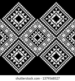 Ethnic boho seamless pattern. Embroidery on fabric. Patchwork texture. Weaving. Traditional ornament. Tribal pattern. Folk motif. Can be used for wallpaper, textile, invitation card, wrapping, web.