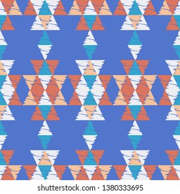 Ethnic boho seamless pattern. Embroidery on fabric. Patchwork texture. Weaving. Traditional ornament. Tribal pattern. Folk motif. Can be used for wallpaper, textile, invitation card, wrapping, web.