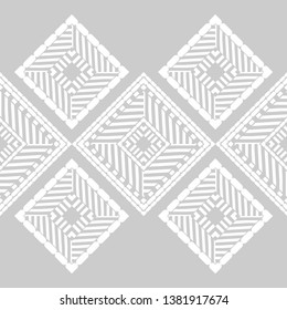 Ethnic boho seamless pattern. Embroidery on fabric. Patchwork texture. Weaving. Traditional ornament. Tribal pattern. Folk motif. Can be used for wallpaper, textile, invitation card, wrapping, web.