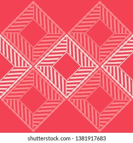 Ethnic boho seamless pattern. Embroidery on fabric. Patchwork texture. Weaving. Traditional ornament. Tribal pattern. Folk motif. Can be used for wallpaper, textile, invitation card, wrapping, web.