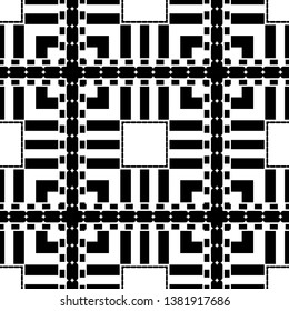 Ethnic boho seamless pattern. Embroidery on fabric. Patchwork texture. Weaving. Traditional ornament. Tribal pattern. Folk motif. Can be used for wallpaper, textile, invitation card, wrapping, web.