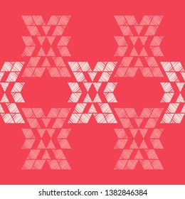 Ethnic boho seamless pattern. Embroidery on fabric. Patchwork texture. Weaving. Traditional ornament. Tribal pattern. Folk motif. Can be used for wallpaper, textile, invitation card, wrapping, web pag