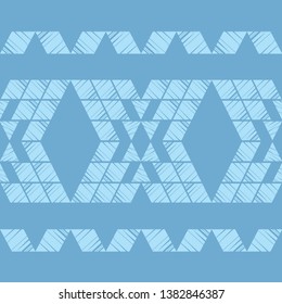 Ethnic boho seamless pattern. Embroidery on fabric. Patchwork texture. Weaving. Traditional ornament. Tribal pattern. Folk motif. Can be used for wallpaper, textile, invitation card, wrapping, web pag
