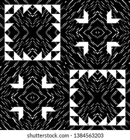 Ethnic boho seamless pattern. Embroidery on fabric. Patchwork texture. Weaving. Traditional ornament. Tribal pattern. Folk motif. Can be used for wallpaper, textile, invitation card, wrapping, web.