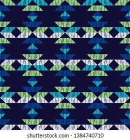 Ethnic boho seamless pattern. Embroidery on fabric. Patchwork texture. Weaving. Traditional ornament. Tribal pattern. Folk motif. Can be used for wallpaper, textile, invitation card, wrapping, web.