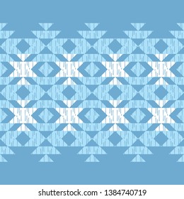 Ethnic boho seamless pattern. Embroidery on fabric. Patchwork texture. Weaving. Traditional ornament. Tribal pattern. Folk motif. Can be used for wallpaper, textile, invitation card, wrapping, web.