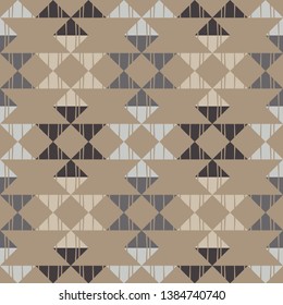 Ethnic boho seamless pattern. Embroidery on fabric. Patchwork texture. Weaving. Traditional ornament. Tribal pattern. Folk motif. Can be used for wallpaper, textile, invitation card, wrapping, web.