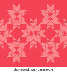 Ethnic boho seamless pattern. Embroidery on fabric. Patchwork texture. Weaving. Traditional ornament. Tribal pattern. Folk motif. Can be used for wallpaper, textile, invitation card, wrapping, web.