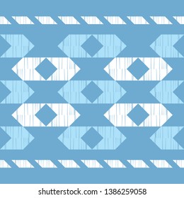 Ethnic boho seamless pattern. Embroidery on fabric. Patchwork texture. Weaving. Traditional ornament. Tribal pattern. Folk motif. Can be used for wallpaper, textile, invitation card, wrapping, web.