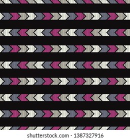 Ethnic boho seamless pattern. Embroidery on fabric. Patchwork texture. Weaving. Traditional ornament. Tribal pattern. Folk motif. Can be used for wallpaper, textile, invitation card, wrapping, web.
