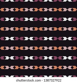 Ethnic boho seamless pattern. Embroidery on fabric. Patchwork texture. Weaving. Traditional ornament. Tribal pattern. Folk motif. Can be used for wallpaper, textile, invitation card, wrapping, web.