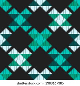 Ethnic boho seamless pattern. Embroidery on fabric. Patchwork texture. Weaving. Traditional ornament. Tribal pattern. Folk motif. Can be used for wallpaper, textile, invitation card, wrapping, web.