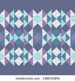 Ethnic boho seamless pattern. Embroidery on fabric. Patchwork texture. Weaving. Traditional ornament. Tribal pattern. Folk motif. Can be used for wallpaper, textile, invitation card, wrapping, web.