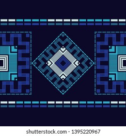 Ethnic boho seamless pattern. Embroidery on fabric. Patchwork texture. Weaving. Traditional ornament. Tribal pattern. Folk motif. Can be used for wallpaper, textile, invitation card, wrapping, web.