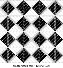 Ethnic boho seamless pattern. Embroidery on fabric. Patchwork texture. Weaving. Traditional ornament. Tribal pattern. Folk motif. Can be used for wallpaper, textile, invitation card, wrapping, web.