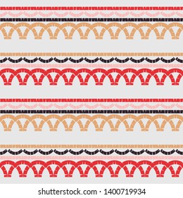 Ethnic boho seamless pattern. Embroidery on fabric. Patchwork texture. Weaving. Traditional ornament. Tribal pattern. Folk motif. Can be used for wallpaper, textile, invitation card, wrapping, web.