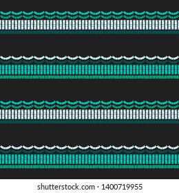 Ethnic boho seamless pattern. Embroidery on fabric. Patchwork texture. Weaving. Traditional ornament. Tribal pattern. Folk motif. Can be used for wallpaper, textile, invitation card, wrapping, web.