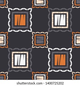 Ethnic boho seamless pattern. Embroidery on fabric. Patchwork texture. Weaving. Traditional ornament. Tribal pattern. Folk motif. Can be used for wallpaper, textile, invitation card, wrapping, web.