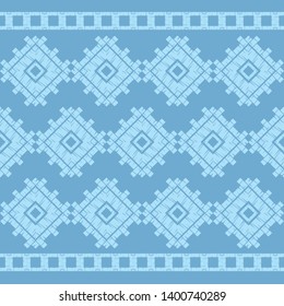 Ethnic boho seamless pattern. Embroidery on fabric. Patchwork texture. Weaving. Traditional ornament. Tribal pattern. Folk motif. Can be used for wallpaper, textile, invitation card, wrapping, web.