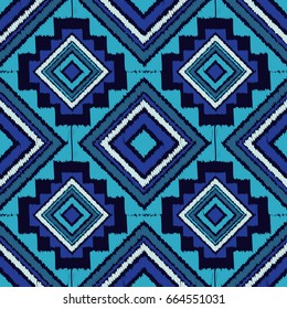 Ethnic boho seamless pattern. Embroidery on fabric. Retro motif. Vector illustration. Textile rapport.
