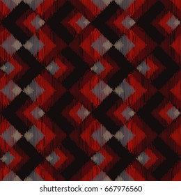 Ethnic boho seamless pattern. Embroidery on fabric. Retro motif. Vector illustration. Textile rapport.