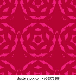 Ethnic boho seamless pattern. Embroidery on fabric. Retro motif. Vector illustration. Textile rapport.