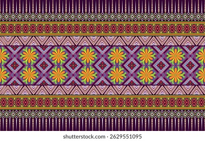 Ethnic boho seamless pattern. Ethno ornament. Tribal art colorful repeatable background. Fabric design, wallpaper, wrapping
