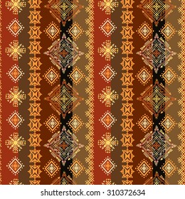 Ethnic boho seamless pattern. Ethno ornament. Tribal art colorful repeatable background. Fabric design, wallpaper, wrapping