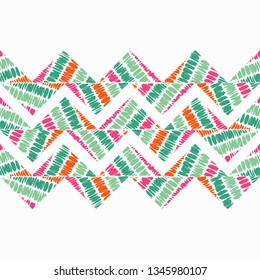 Ethnic boho seamless pattern. The figures in the shaded squares. Patchwork texture. Weaving. Traditional ornament. Tribal pattern. Folk motif. Can be used for wallpaper, textile, invitation card.