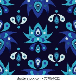 Ethnic boho seamless pattern. Floral background. Retro motif. Textile rapport.