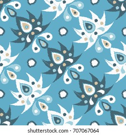 Ethnic boho seamless pattern. Floral background. Retro motif. Textile rapport.