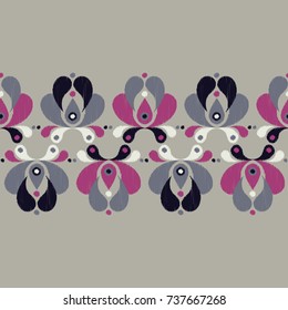 Ethnic boho seamless pattern. Floral pattern. Scribble texture. Retro motif. Textile rapport.