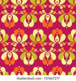 Ethnic boho seamless pattern. Floral pattern. Scribble texture. Retro motif. Textile rapport.