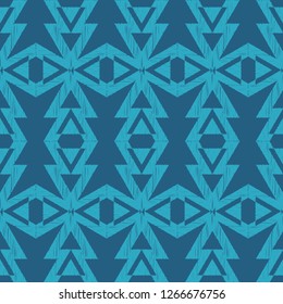 Ethnic boho seamless pattern. Geometric background. Hand hatching. Traditional ornament. Tribal pattern. Folk motif. Can be used for wallpaper, textile, invitation card, web page background.