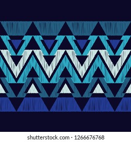 Ethnic boho seamless pattern. Geometric background. Hand hatching. Traditional ornament. Tribal pattern. Folk motif. Can be used for wallpaper, textile, invitation card, web page background.