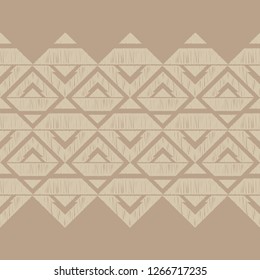 Ethnic boho seamless pattern. Geometric background. Hand hatching. Traditional ornament. Tribal pattern. Folk motif. Can be used for wallpaper, textile, invitation card, web page background.