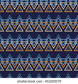 Ethnic boho seamless pattern with geometric figures. Print. Repeating background. Cloth design, wallpaper.
