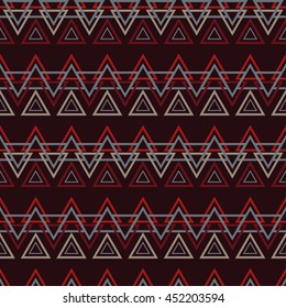 Ethnic boho seamless pattern with geometric figures. Print. Repeating background. Cloth design, wallpaper.