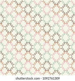 Ethnic boho seamless pattern. Hand hatching. Traditional ornament. Geometric background. Tribal pattern. Folk motif. Textile rapport.