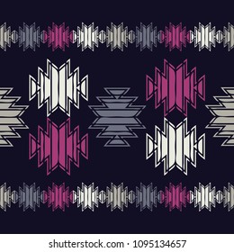 Ethnic boho seamless pattern. Hand hatching. Traditional ornament. Geometric background. Tribal pattern. Folk motif. Textile rapport.