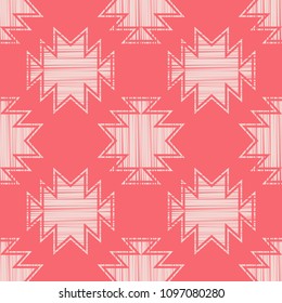 Ethnic boho seamless pattern. Hand hatching. Traditional ornament. Geometric background. Tribal pattern. Folk motif. Textile rapport.