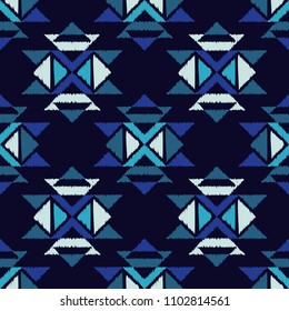 Ethnic boho seamless pattern. Hand hatching. Traditional ornament. Geometric background. Tribal pattern. Folk motif. Textile rapport.