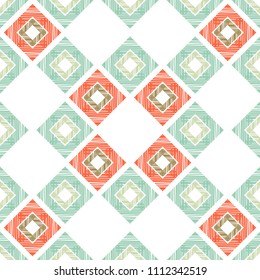 Ethnic boho seamless pattern. Hand hatching. Traditional ornament. Geometric background. Folk motif. Textile rapport.