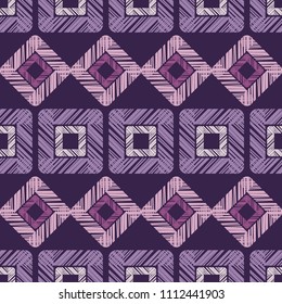 Ethnic boho seamless pattern. Hand hatching. Traditional ornament. Geometric background. Folk motif. Textile rapport.
