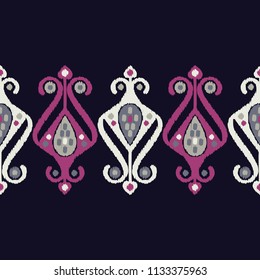 Ethnic boho seamless pattern. Hand hatching. Traditional ornament. Geometric background. Folk motif. Textile rapport.