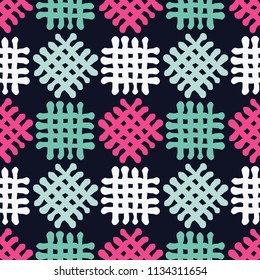 Ethnic boho seamless pattern. Hand hatching. Traditional ornament. Geometric background. Folk motif. Textile rapport.