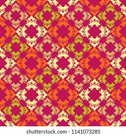 Ethnic boho seamless pattern. Hand hatching. Traditional ornament. Geometric background. Folk motif. Textile rapport.