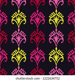 Ethnic boho seamless pattern. Hand hatching. Traditional ornament. Geometric background. Folk motif. Can be used for wallpaper, textile, invitation card, wrapping, web page background.